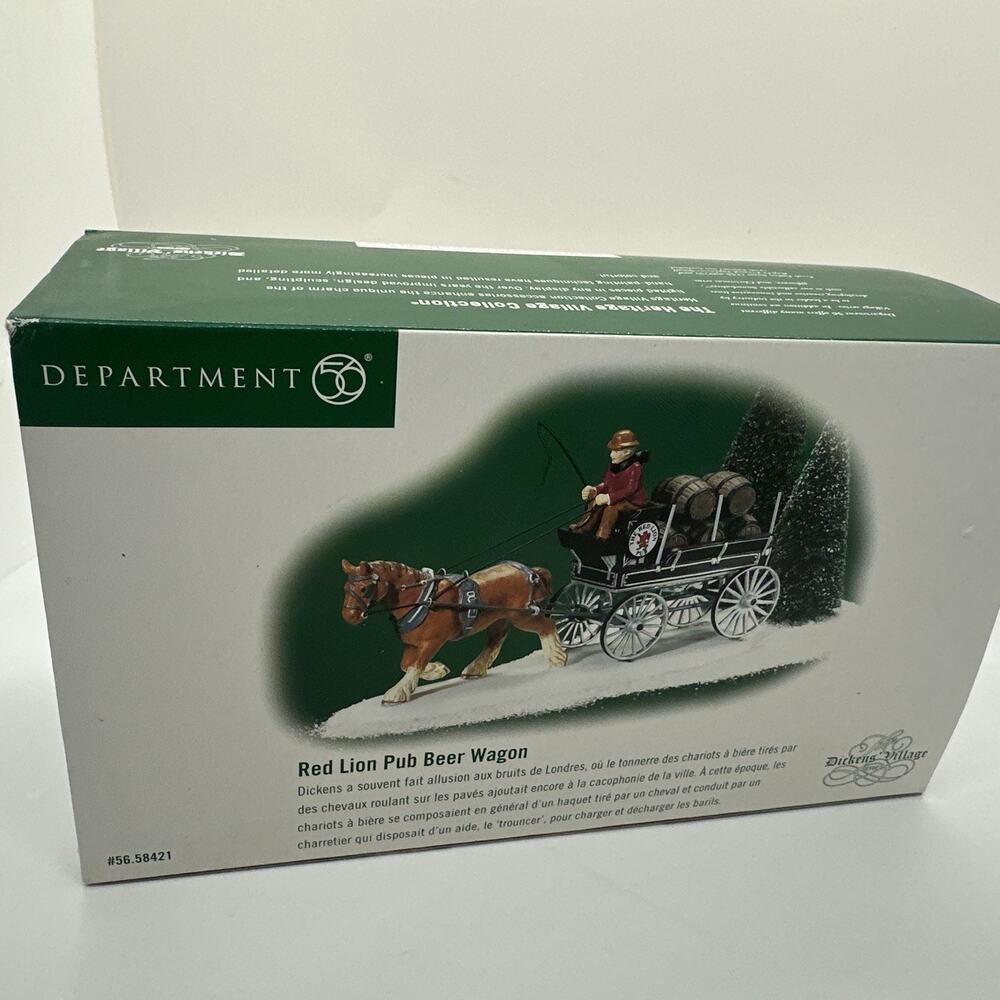 Department 56 Dickens Village Red Lion Pub Beer Wagon Accessory Figure NEW - Picture 3 of 6